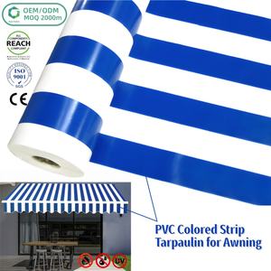 Tissu Bâche PVC à Rayures en <span class=keywords><strong>Polyester</strong></span> Imperméable Anti-Déchirure Anti-UV pour Auvent d'Extérieur - Product Image 3