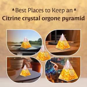 Pyramide d'Orgone Citrine Faite à la Main, Orgonite, Équilibre Énergétique, Méditation, Décoration d'Intérieur, Soutien <span class=keywords><strong>des</strong></span> <span class=keywords><strong>Chakras</strong></span> - Product Image 6