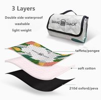 Couverture de pique-nique pliable imperméable à 3 couches personnalisée et tapis portable lavable pour le camping et les voyages