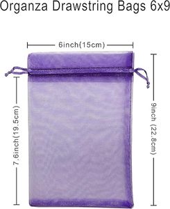 Sacs en organza à cordon de serrage en vrac, pochettes en maille transparente pour bijoux, sacs cadeaux pour festivals, mariages, fêtes, faveurs de Noël, livraison rapide - Product Image 6