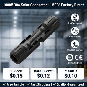 Connecteur solaire <span class=keywords><strong>MC4</strong></span> étanche IP68, connecteur <span class=keywords><strong>MC4</strong></span> 30A 1500V <span class=keywords><strong>DC</strong></span> PV pour système de panneaux solaires - Product Image 1