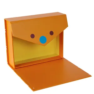 Картонная подарочная коробка оранжевого цвета с магнитной крышкой, оптовая продажа