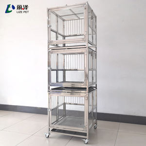 LIZE <span class=keywords><strong>PET</strong></span> Hôpital Clinique Vétérinaire <span class=keywords><strong>Cage</strong></span> de présentation en verre trempé en acier inoxydable <span class=keywords><strong>Cage</strong></span> personnalisable pour chien et chat pour usage clinique - Product Image 3