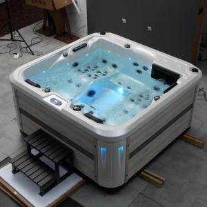 Jacuzzi Grande de Lujo para Exteriores, Hidromasaje Independiente para 4 Personas con Cubiertas y Escaleras - Product Image 2