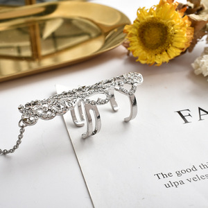 Flower Shape Rhodium Plated 925 Silver <b>Crystal</b> <b>Ring</b> Women's Romantic Everyday Wear Adjustable Jewelry - Product Image 3