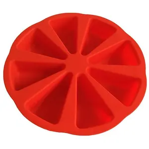 Molde triangular de silicona para hornear pasteles, bandeja de Pizza de 8 agujeros para pudín, muffins y hornear