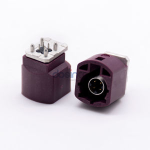 Разъем Fakra HSD, код H, фиолетовый, 4-контактный, штекер, для монтажа на печатную плату, высокоскоростной передачи данных - Product Image 4