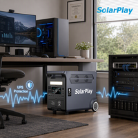 Générateur solaire Solarplay 3840Wh LiFePO4, station d'alimentation portable 3600W, certifié 30% ITC, idéal pour la sauvegarde à domicile