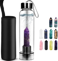 Bouteille d'eau en cristal de guérison écologique personnalisée, infuseur isolé sans Bpa avec Logo personnalisé