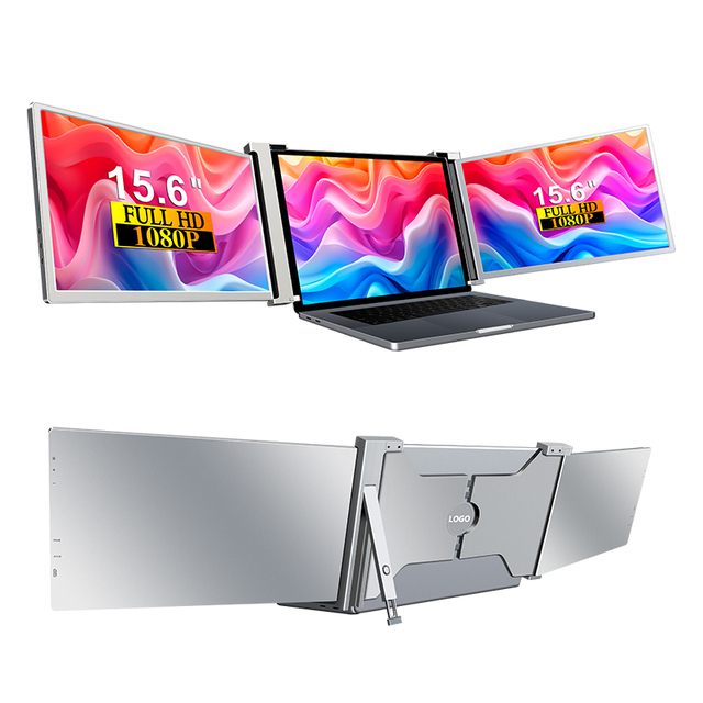 Professional 15.6 Inch Portable Triple Screen Monitor 1080P IPS Laptop Screen Extender Laptop Device