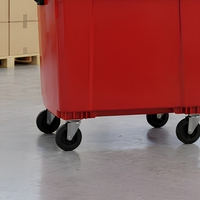 Poubelle extérieure roulante en HDPE de 1100 L, grande capacité, bac à déchets avec couvercle, poubelle mobile pour parking
