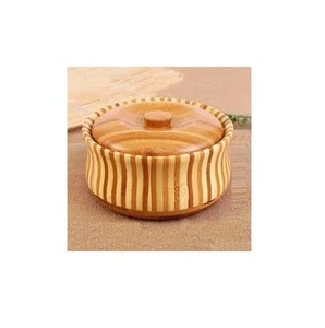 Wooden Serving Roti <b>Bowl</b> for Dinnerware Decorative Wooden <b>Bowl</b> With Removable Cap Top Unique Biryani <b>Bowl</b> Made in India - Product Image 1