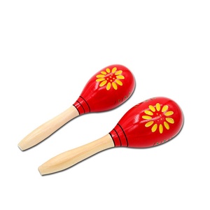 Maracas en bois rouge Montessori, jouets musicaux éducatifs pour bébé, instrument de percussion Orff - Product Image 4