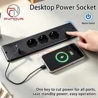 Prise de courant encastrable pour bureau, 3 prises CA EU, multiprise avec 2 ports USB-A et hub de charge Type-C, intégrée pour bureau et table