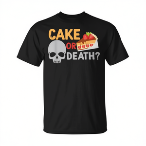 Camiseta Cake Or Death Skull Bakery, camisa informal negra para hombre - Product Image 2