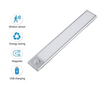 Luces LED Ultrafinas para Gabinetes Interiores OEM, Recargables por USB, Inalámbricas, con Sensor de Movimiento, Control Segmentado, Inteligentes, ABS Blanco, Regulables