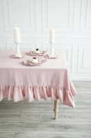 Nappe Moderne en Lin Rose Poudré et Rose Fauve Faite à la Main Écologique et Durable |   Linge en lin délavé pastel personnalisé
