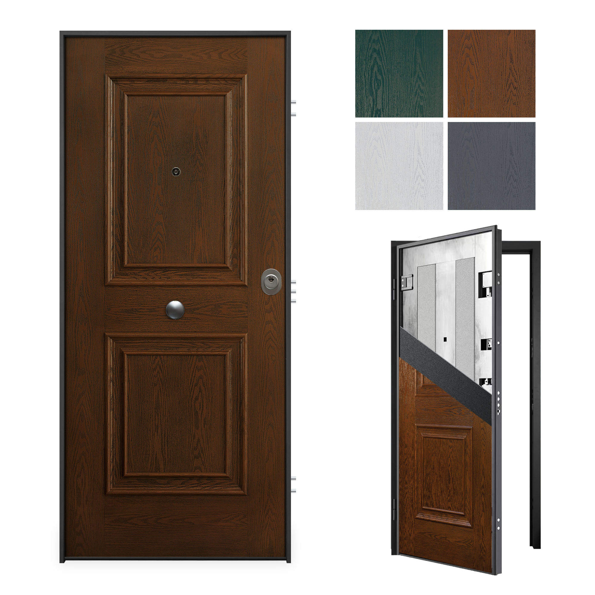 Int: White, Ext:White/Grey/Walnut/Green