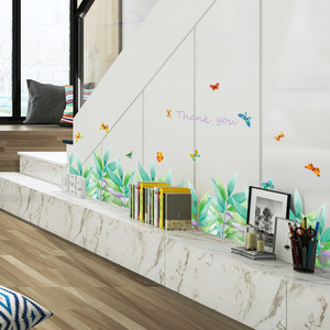 Nordic Style Wall <b>Sticker</b> 50X70 Cm Waterproof PVC Flowers And Grass Leaves For Bathroom <b>Kitchen</b> Home Decoration SK7129 - Product Image 5