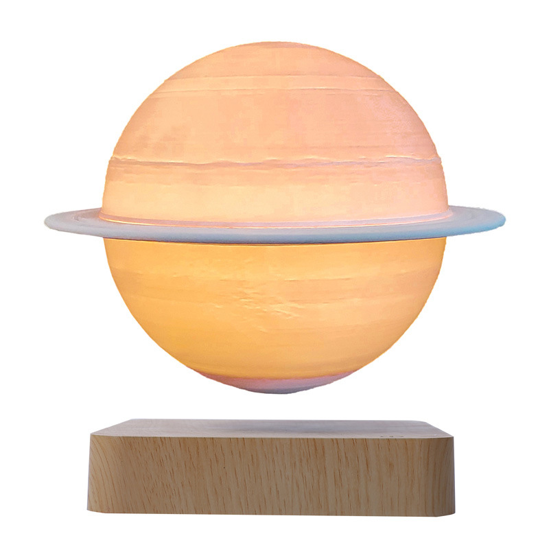 Light wood base levitating saturn