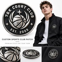 Écusson TPU rond 3D gaufré personnalisé de qualité supérieure, motif étoile de basketball, pour maillot de basketball, uniforme d'équipe, veste de survêtement, étiquette TPU