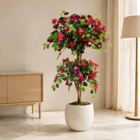 Plante artificielle fleurie Jiawei Bougainvillea JWT4165 en plastique écologique réaliste 120CM 4 pieds pour la maison, l'hôtel, le bureau, le jardin