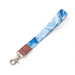 Hersteller personalisierte vollfarbige Armband Schlüsselband Polyester kurz individuelle Hand-Armband Schlüsselband-Schlüsselanhänger - Product Image 3