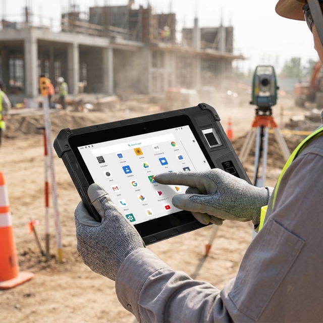 IP67 4G Industrial Android 13.0 Tablet 8 Inch Front NFC 2D Barcode UHF RFID Fingerprint Reader 64GB Memory MTK Rugged Tablet PC