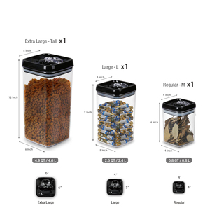 ชุดกล่องเก็บอาหารพลาสติกแบบซีล 7 ชิ้น ปลอดสาร BPA วางซ้อนกันได้ พร้อมป้ายติดสำหรับเก็บของแห้ง พาสต้า ถั่ว เครื่องเทศ - Product Image 5