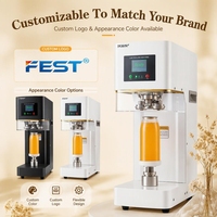 Machine de scellage automatique des canettes FEST, machine de scellage des canettes en acier inoxydable pour les boissons gazeuses et les bubble tea, avec certification CE