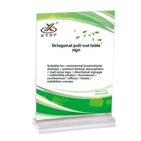 Support de menu A4 sur pied, porte-affiche de table A5, présentoir double face en T, support de carte de bureau coulissant, personnalisable, fabriqué en Chine