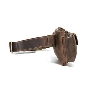 Livraison Gratuite <span class=keywords><strong>Maroquinerie</strong></span> vente Chaude Vintage Hommes Sac de Taille En Cuir de Cheval Fou Sac <span class=keywords><strong>Banane</strong></span> - Product Image 2