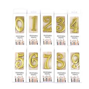 Large Gold Creative Digital Birthday Candle <b>Box</b> Ball Birthday <b>Cake</b> Decorating Supplies <b>Christmas</b> New Year Halloween Paraffin Wax - Product Image 1