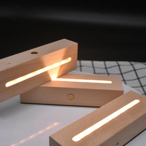 Wooden Night <b>Light</b> Beech Wood Rechargeable <b>Led</b> Multicolored Home Decor <b>USB</b> Power Abstract Design - Product Image 1