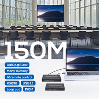 Extensor KVM HDMI sobre IP, Ethernet sobre Cat5, 1080p, 150m, RJ45, Compatible con IR, Extensor HDMI