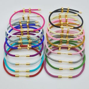 Bracelet en corde métallique en gros, avec fermoir coulissant en forme de 8, barre transversale à vis amovible, pour la création de bijoux DIY en corde tressée pour femmes et hommes - Product Image 1