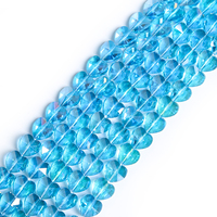Perles en verre transparentes colorées en forme de cœur en gros, pierres synthétiques en quartz, perles en cristal en vrac pour la production de bijoux