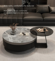 Luxuriöses Skandinavisches Steinplatten-Oval-Couchtisch-Set für das Moderne Minimalistische Wohnzimmer für Kleine Häuser