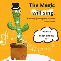 Cactus musical parlant et dansant personnalisé, plante enchantée, fleur en peluche douce, jouet de 32 cm pour nourrissons et tout-petits, soulagement du stress
