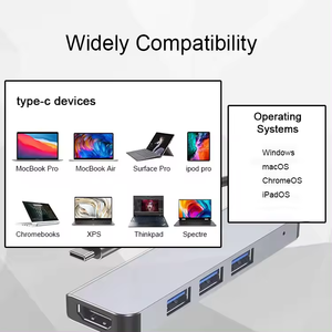 คุณภาพสูง <span class=keywords><strong>4</strong></span> in 1 Type-C Hub สถานีท่าเรือหลายพอร์ต 4K HDMI USB3.0 RJ45 SDTF <span class=keywords><strong>USB</strong></span>-C PD อะแดปเตอร์ชาร์จ <span class=keywords><strong>4</strong></span> พอร์ต <span class=keywords><strong>USB</strong></span> C ฮับ - Product Image 6