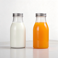 Bouteilles de lait en plastique transparent de 330 ml (11 oz), qualité alimentaire, jetables, pour yaourt et boissons, anti-fuite, avec bouchon inviolable