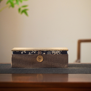 Hộp đựng chén trà đôi bằng vải cotton và lanh, cao cấp, kích thước tùy chỉnh, dành cho bộ ấm chén trà, làm bằng gỗ và tre - Product Image 4