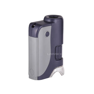 LARREX 70-140X LED UVライトポケット顕微鏡手動フォーカス付き新しいデザイン子供向けミニおもちゃ教育旅行観察 - Product Image 3