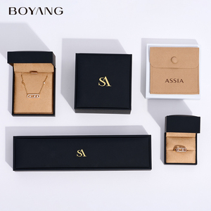 Scatola Regalo per Gioielli Boyang Personalizzata con Logo, Lussuosa Confezione Nera per Anelli, Collane, Bracciali e Orecchini - Product Image 6