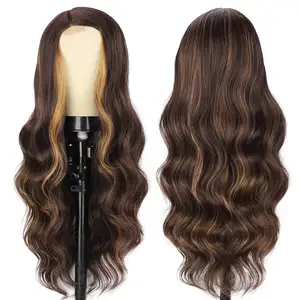 26 Inches Long wave Black Wig Lace Heat Resistant Synthetic Scalp Lace Front Wig