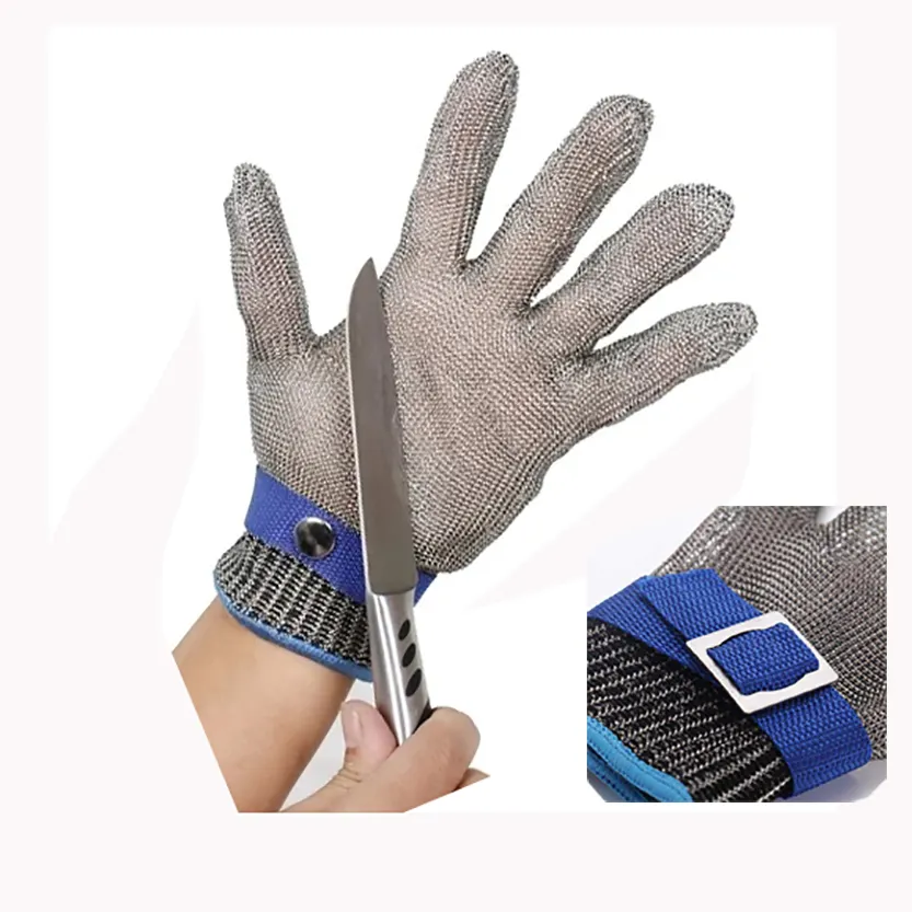 Level 5 anti Cut Proof Stab resistant 316L Metal wire gloves Stainless Steel Iron Butcher Fishing Meat process cutting