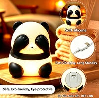 Lampe de chevet en silicone en forme de panda mignon, rechargeable par USB, à intensité variable, LED, pour chambre d'enfant