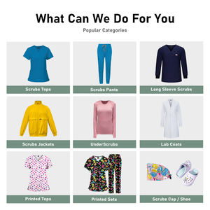 Pantalones Clásicos de Pierna Recta con Cuello en V, Duraderos y Fáciles de Mantener, 35% Algodón + 65% Poliéster, Uniformes Médicos para Mujeres y Hombres - Product Image 4