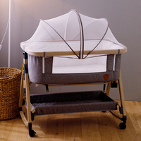 Playkids Certification ASTM Style européen nouvellement Gery aspect bois en alliage d'aluminium pépinière literie pour bébé lit bébé