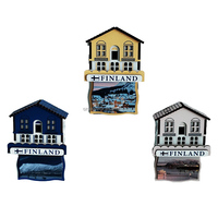 Individuelle Schweizer Alpen Weihnachts-Hängedekoration Kleines Holzhaus Länder-Stadt-Souvenir Deutschland Norwegen Kühlschrankmagnet Blockhütte
